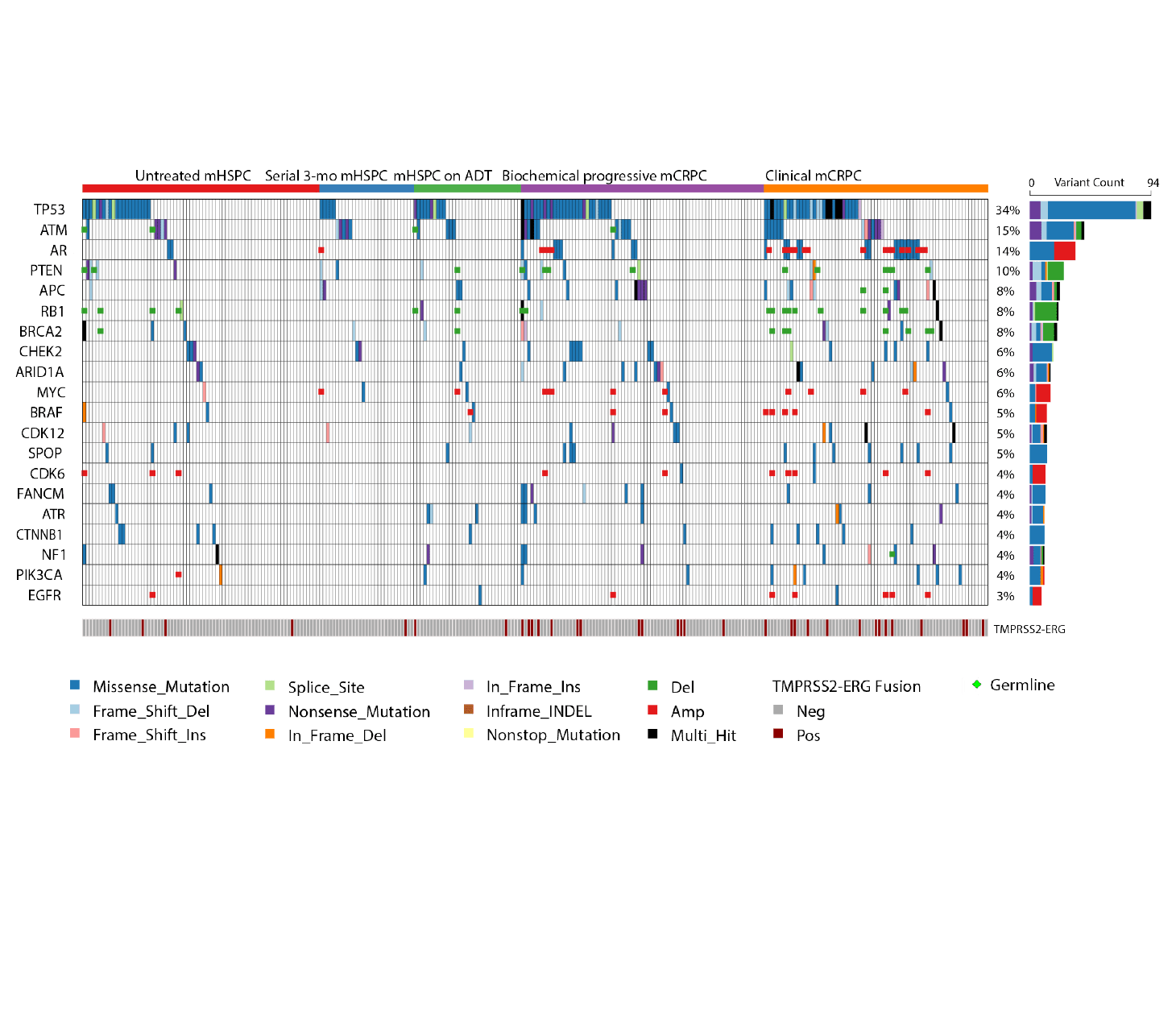 Molecular heat map of mCRPC